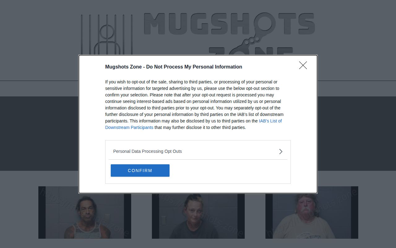 Cooper County mugshot record landscape on the unofficial Mugshots.zone local section
